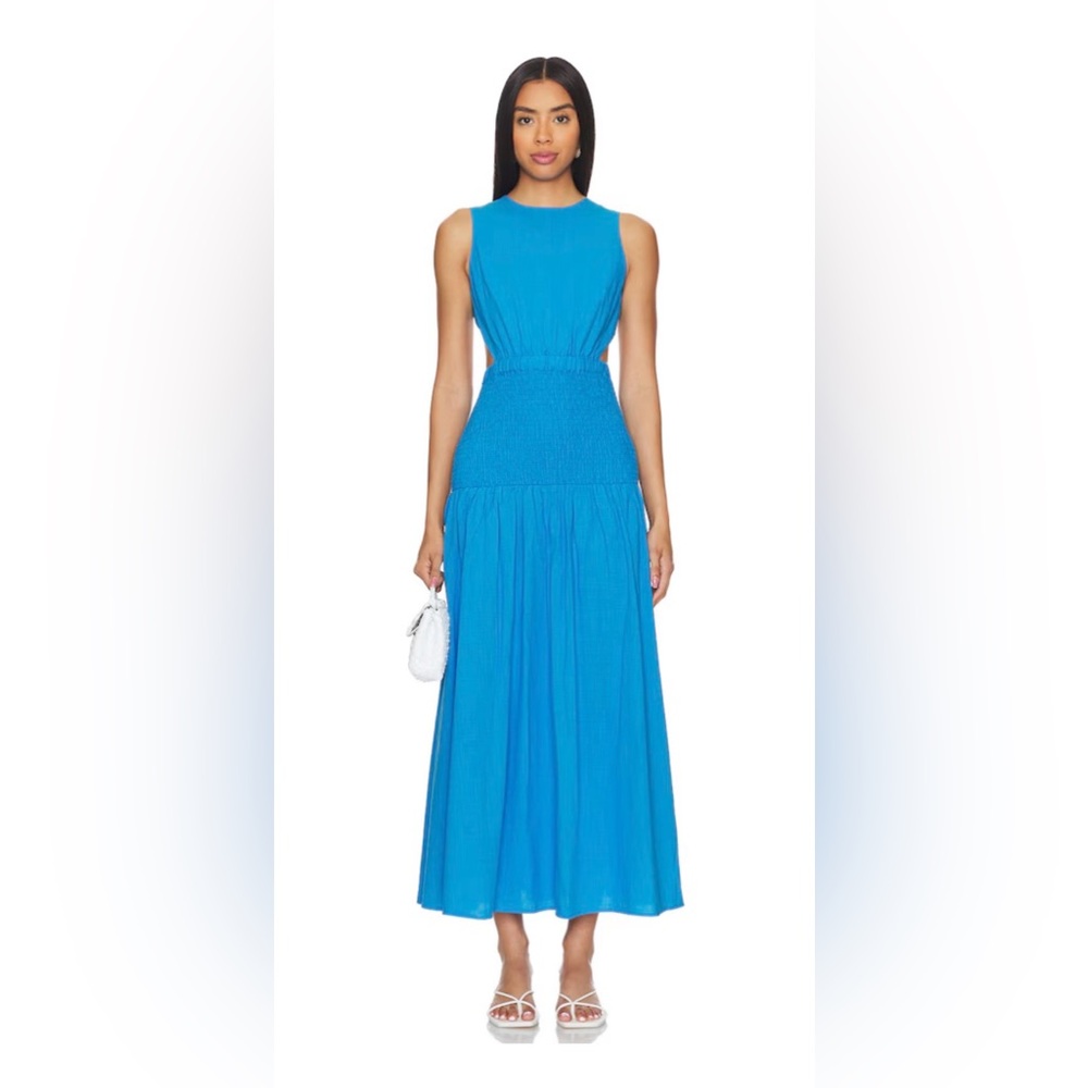 Sleeveless Backless Midi Dress in Vibrant Blue